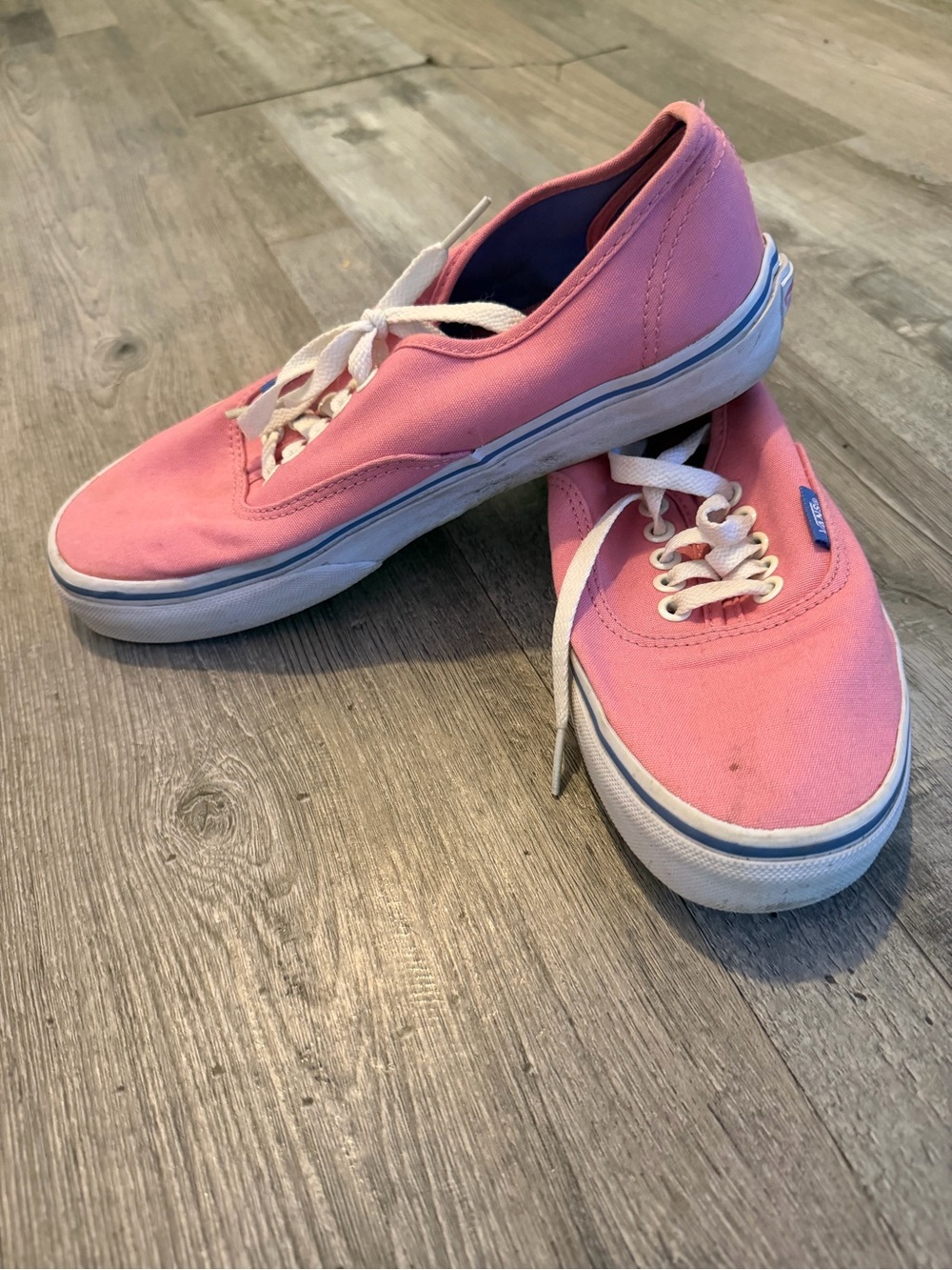 Vans Pink Canvas Low-Top Sneakers with White Trim